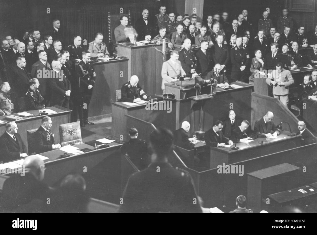 Speech of Hitler on the anniversary of the seizure of power in the Kroll Opera House in Berlin, 1934 Stock Photo