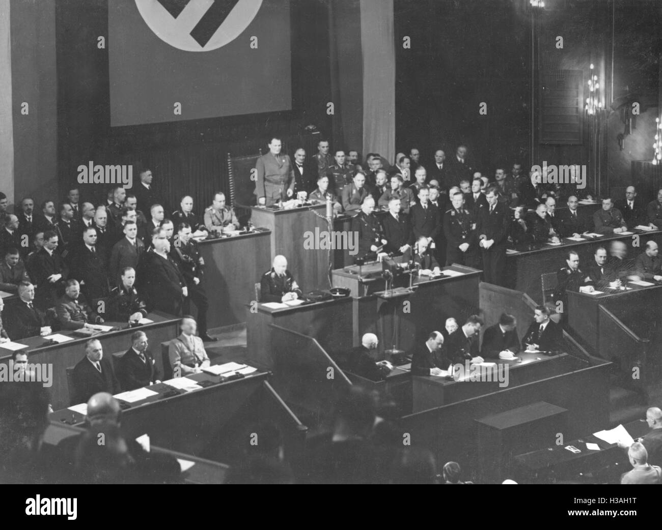 Goering's speech on the anniversary of the seizure of power in the Kroll Opera House in Berlin, 1934 Stock Photo