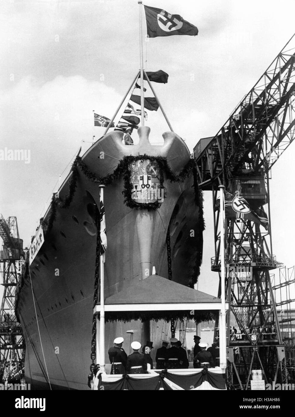 'Launching of the heavy cruiser ''Bluecher'', 1937' Stock Photo