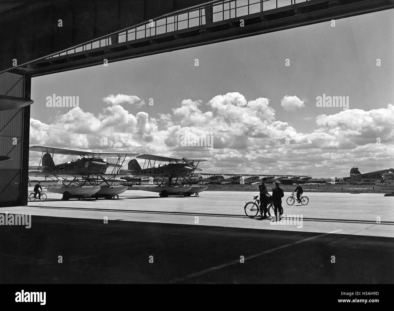 View of a military airfield of the Naval Air Force Stock Photo
