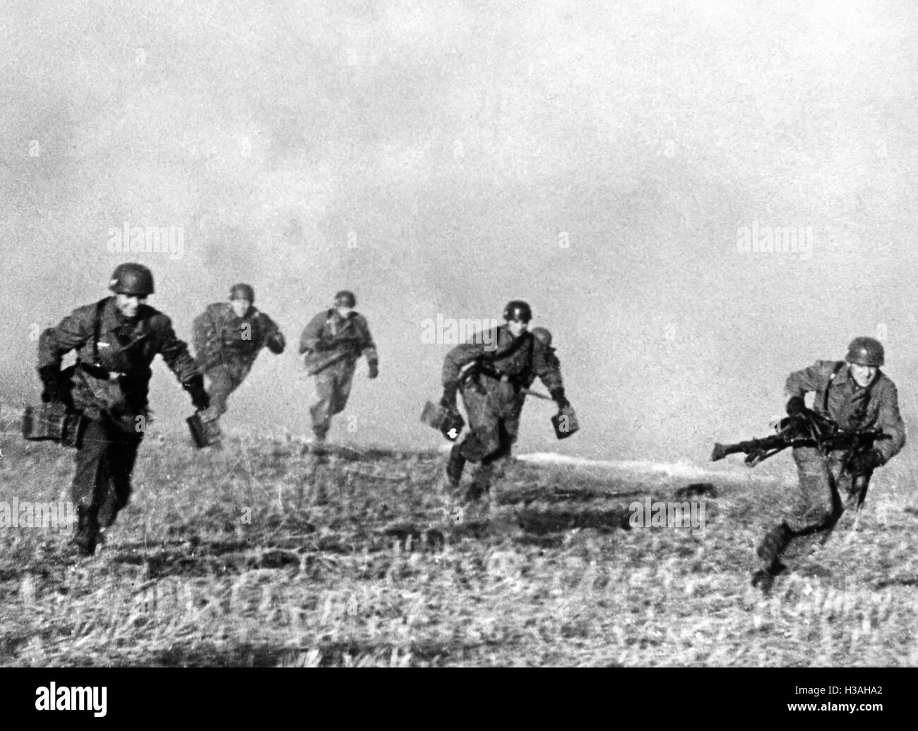 Paratroopers during a maneuver, 1939 Stock Photo