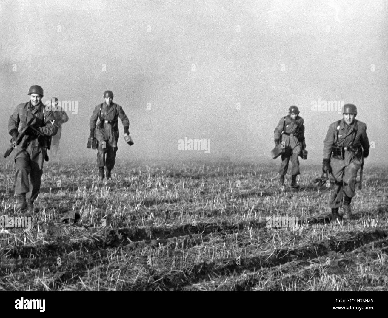 Paratroopers during a maneuver, 1939 Stock Photo