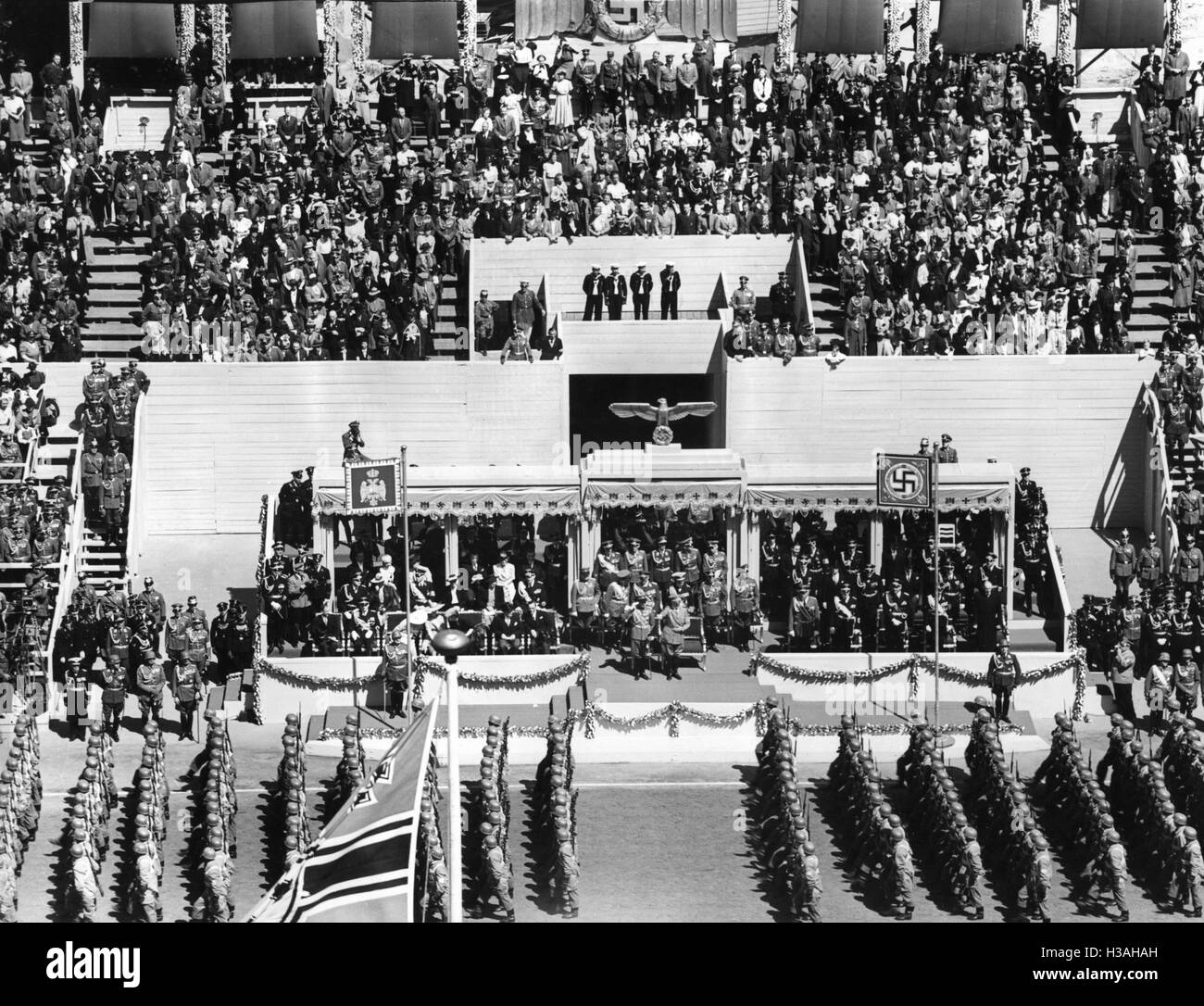 Parade for Prince Regent Paul of Yugoslavia, 1939 Stock Photo