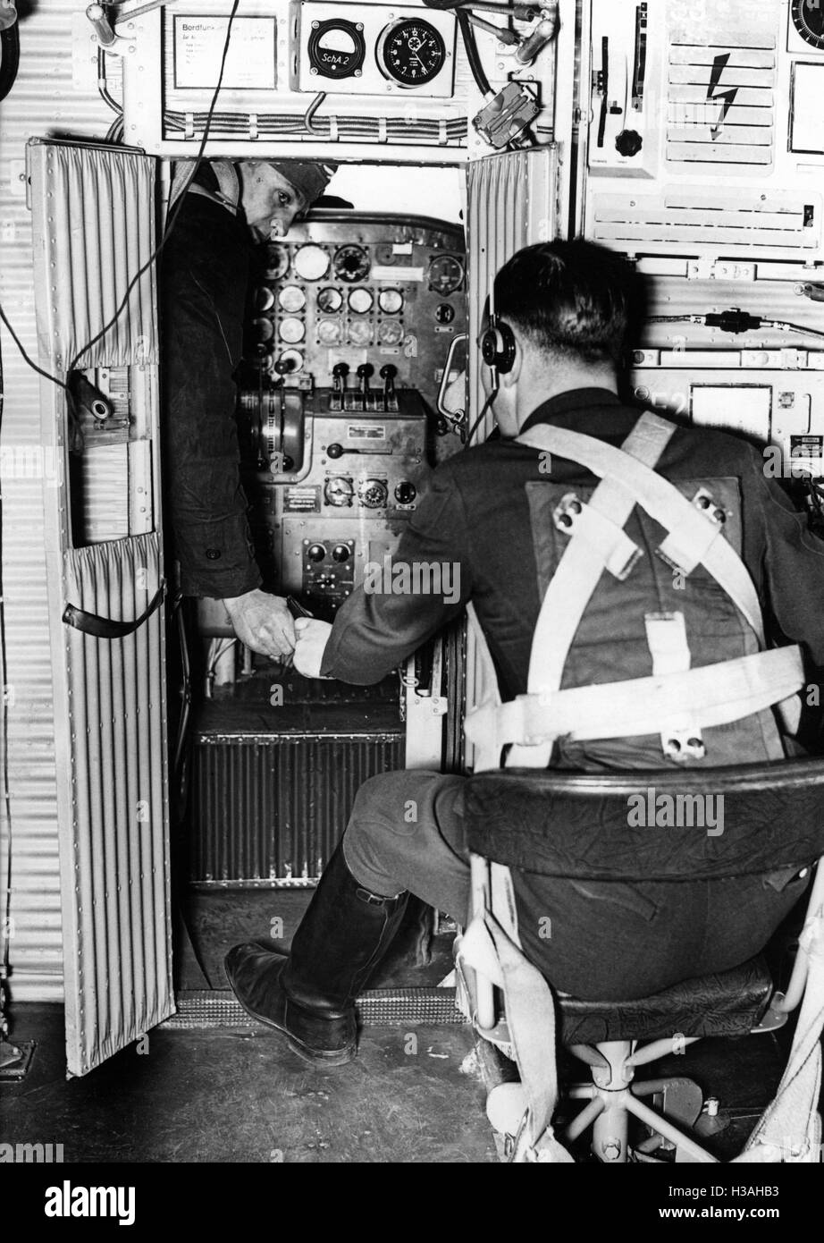 Radio operator a pilot of the Luftwaffe, 1938 Stock Photo