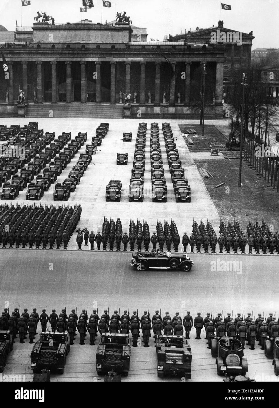 Parade on the 47th birthday of Adolf Hitler in Berlin, 1936 Stock Photo