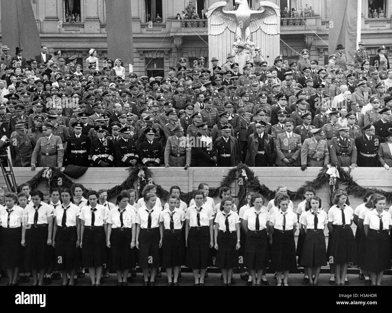 Grandstand of the guests of honor during the victory parade in Berlin,1940 Stock Photo