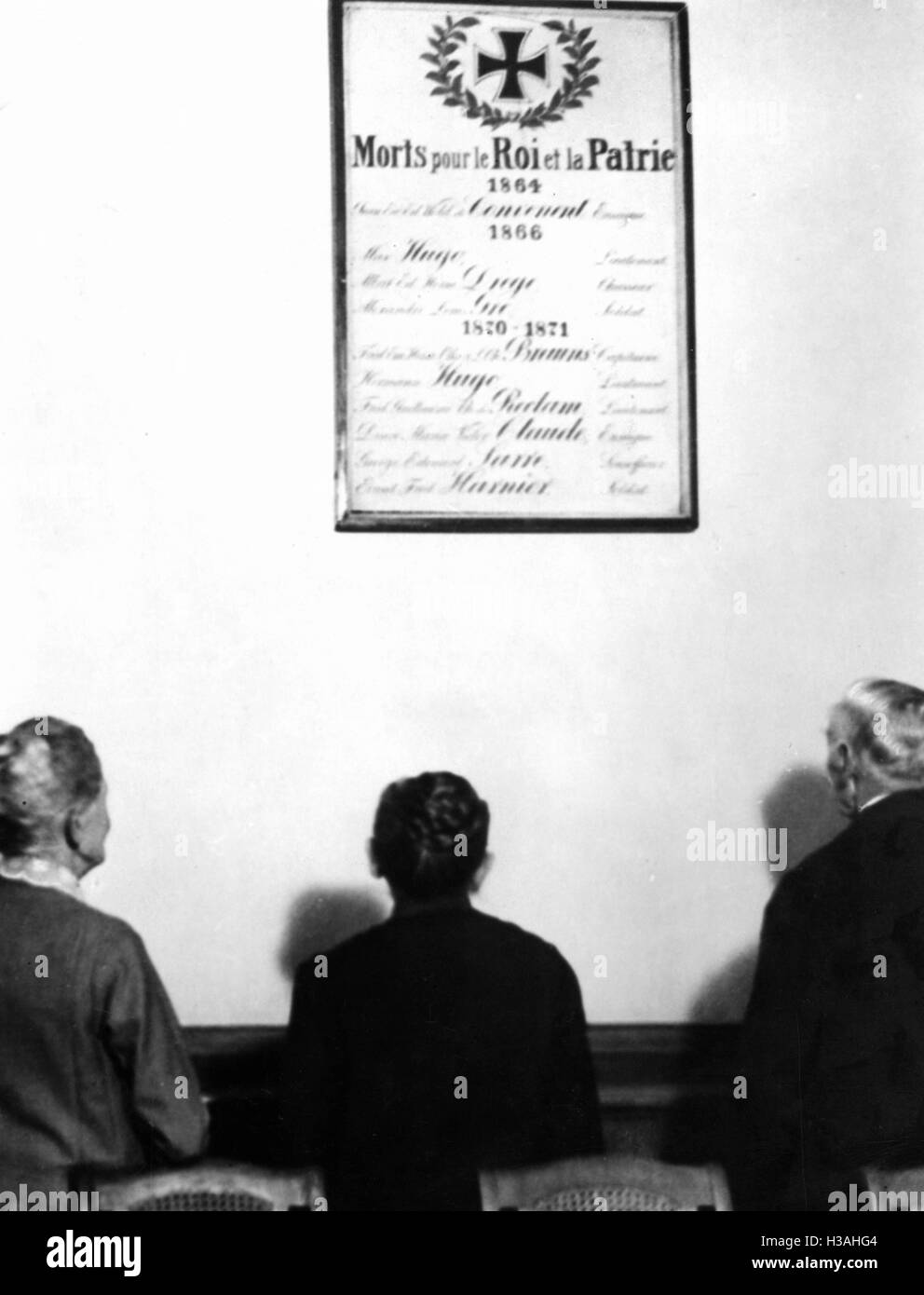 Commemorating the fallen Huguenots in Berlin, 1935 Stock Photo