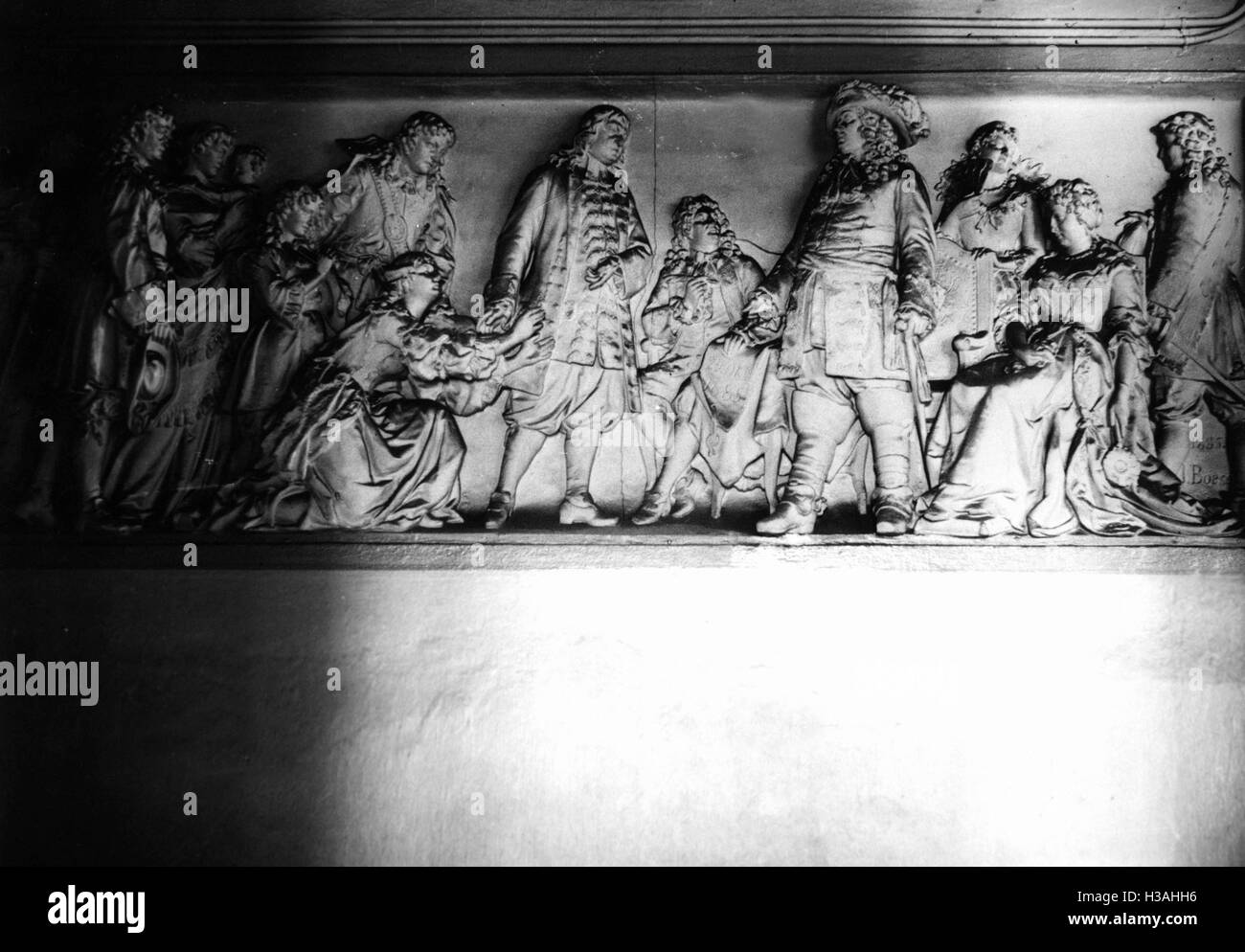 Relief on the Edict of Potsdam in the French Hospital in Berlin Stock Photo