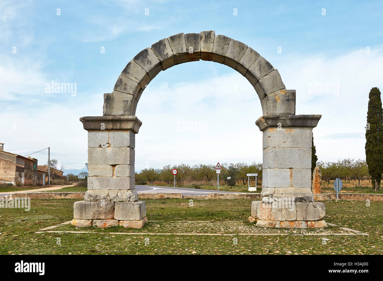 Roman Arch. Cabanes. Castelló. Comunitat Valenciana. Spain. Stock Photo