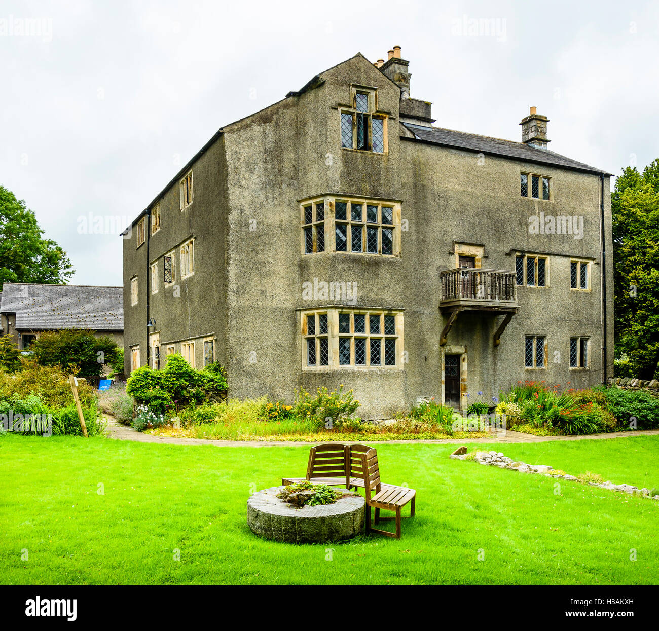 Swarthmoor Hall a 16th century manor house near Ulverston Cumbria England and important centre for the Quaker movement Stock Photo