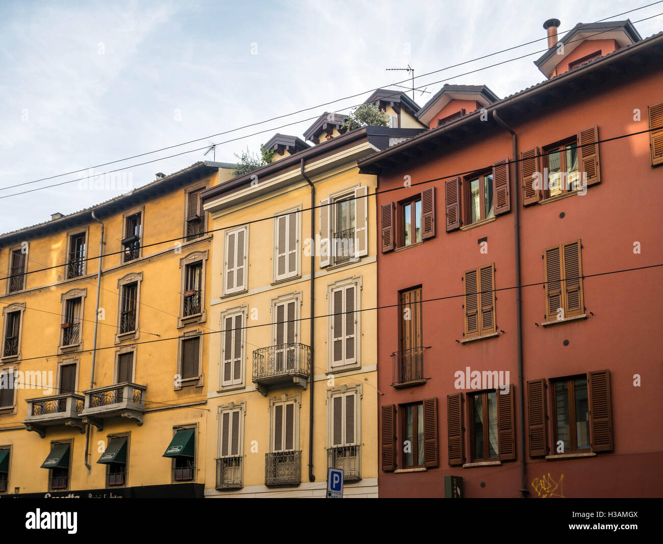 Common houses in MIlan Italian live style, family houses residential