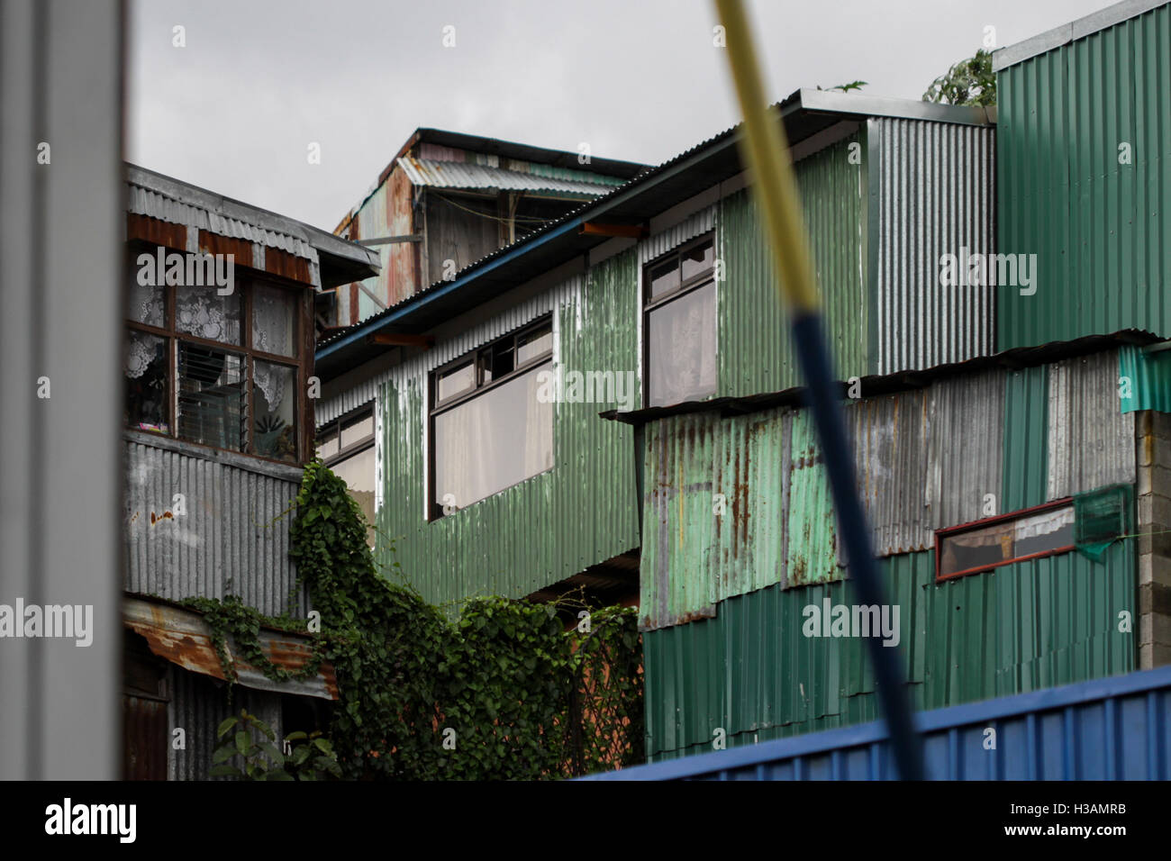 Poverty area in costa rican capital san jose where houses are 