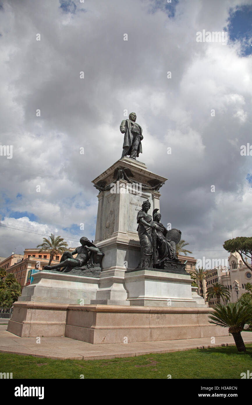 Statue of Camillo Cavour in the Piazza Cavour, Vatican Stock Photo - Alamy