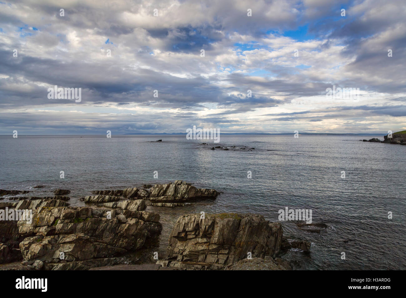 The rocky shoreline of Spaniard's Bay Point in Newfoundland and