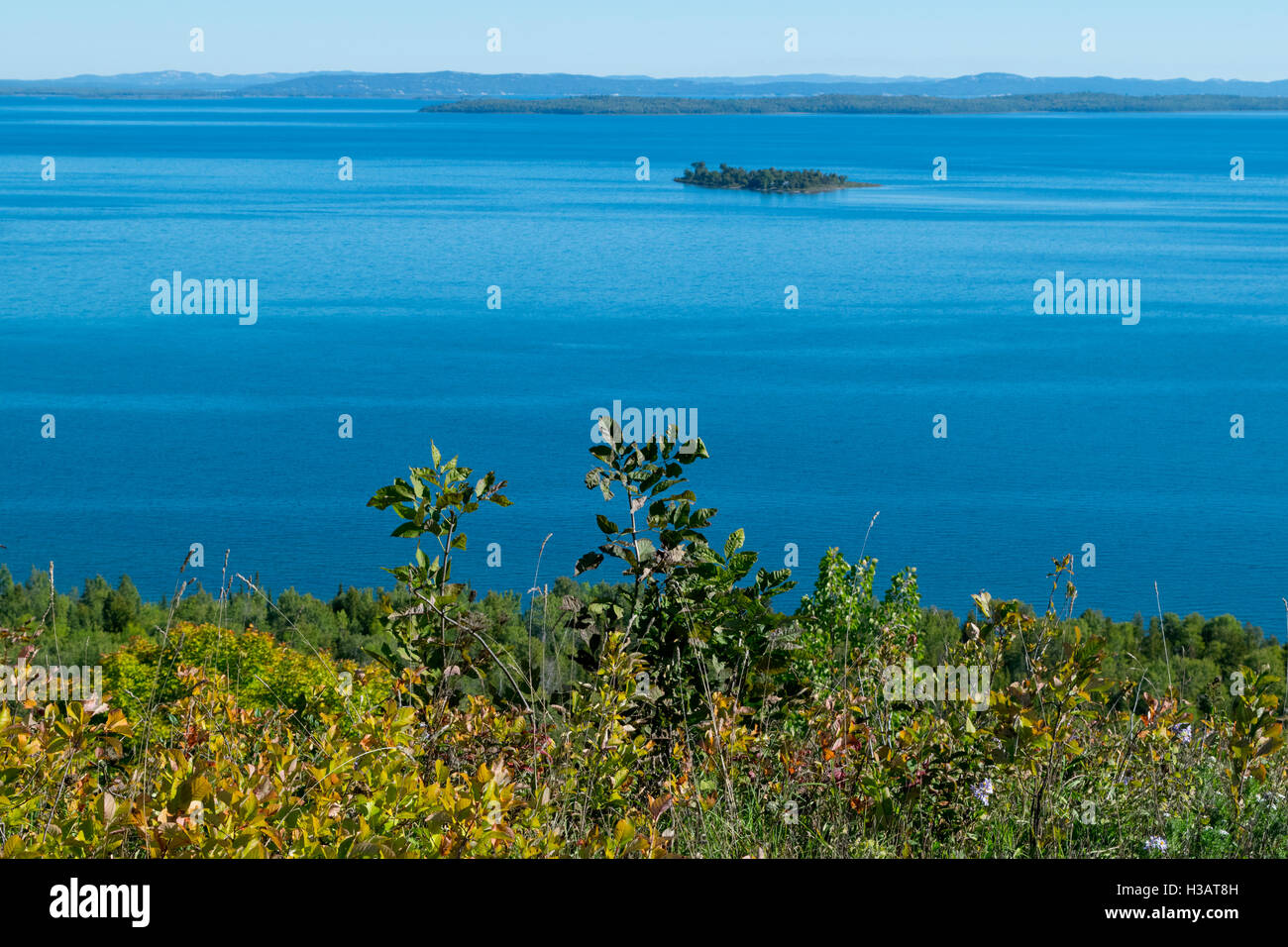 A view of Lake Huron, from Manitoulin Island. Stock Photo