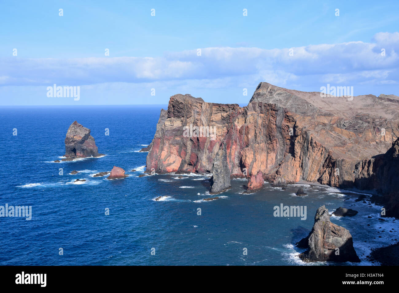 North eastern cliffs of Madeira, Ponta do Rosto Stock Photo