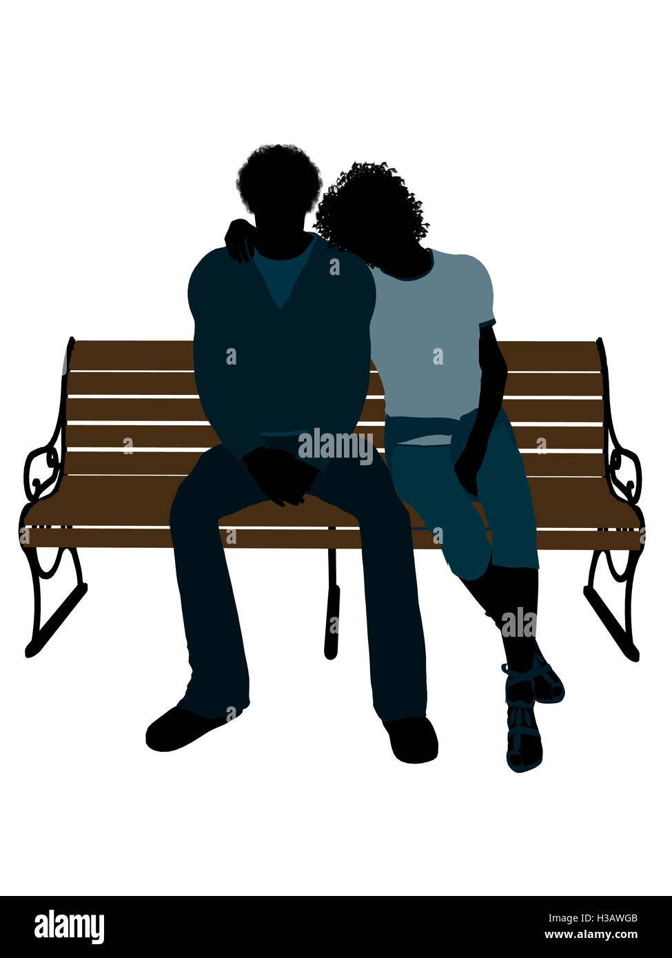 African American Couple Illustration Silhouette Stock Photo Alamy