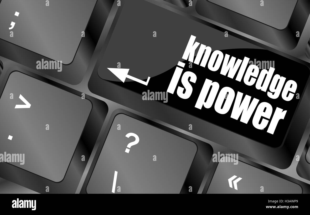 knowledge is power button on computer keyboard key Stock Photo Alamy