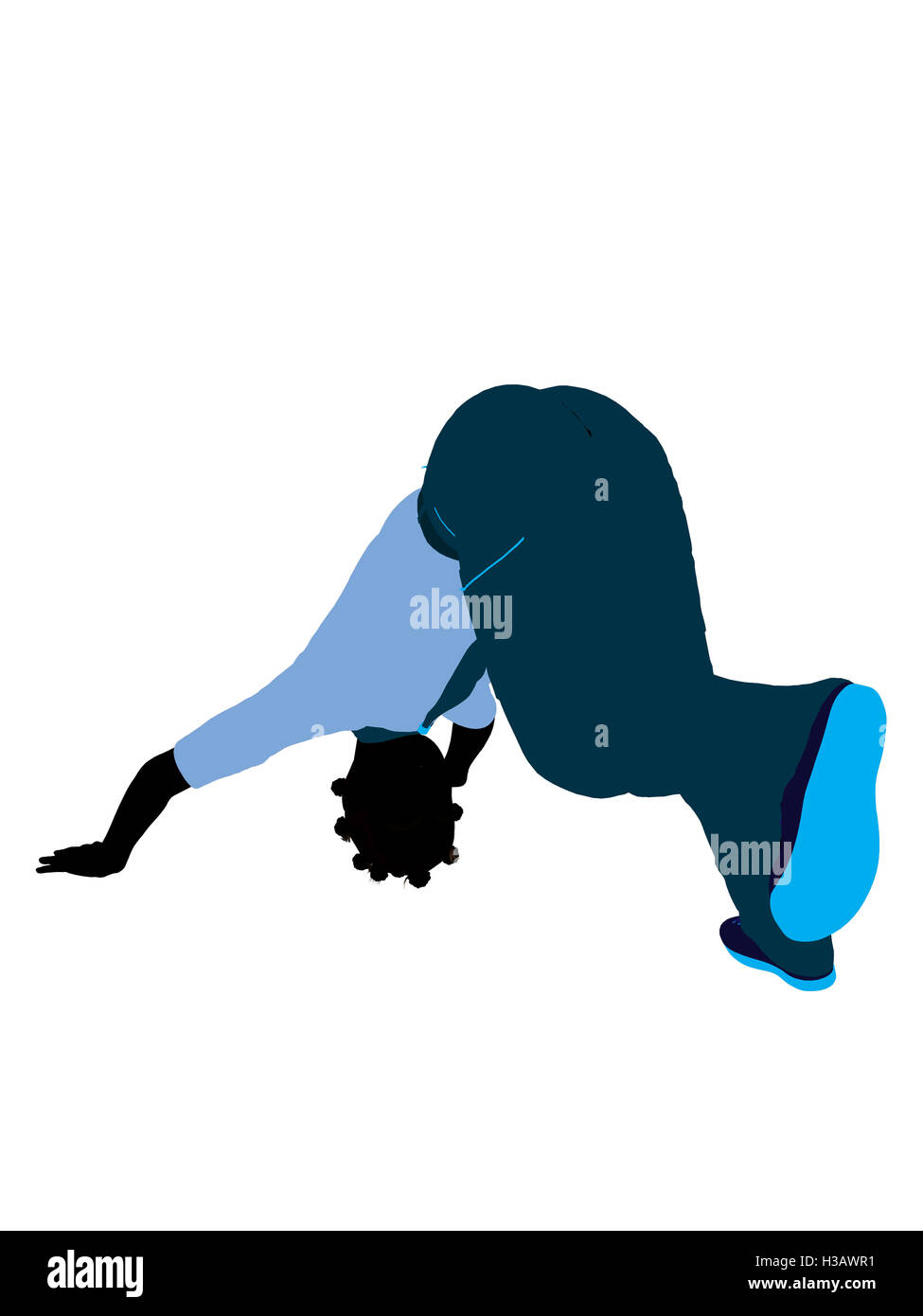 African American Girl Scout Illustration Silhouette Stock Photo