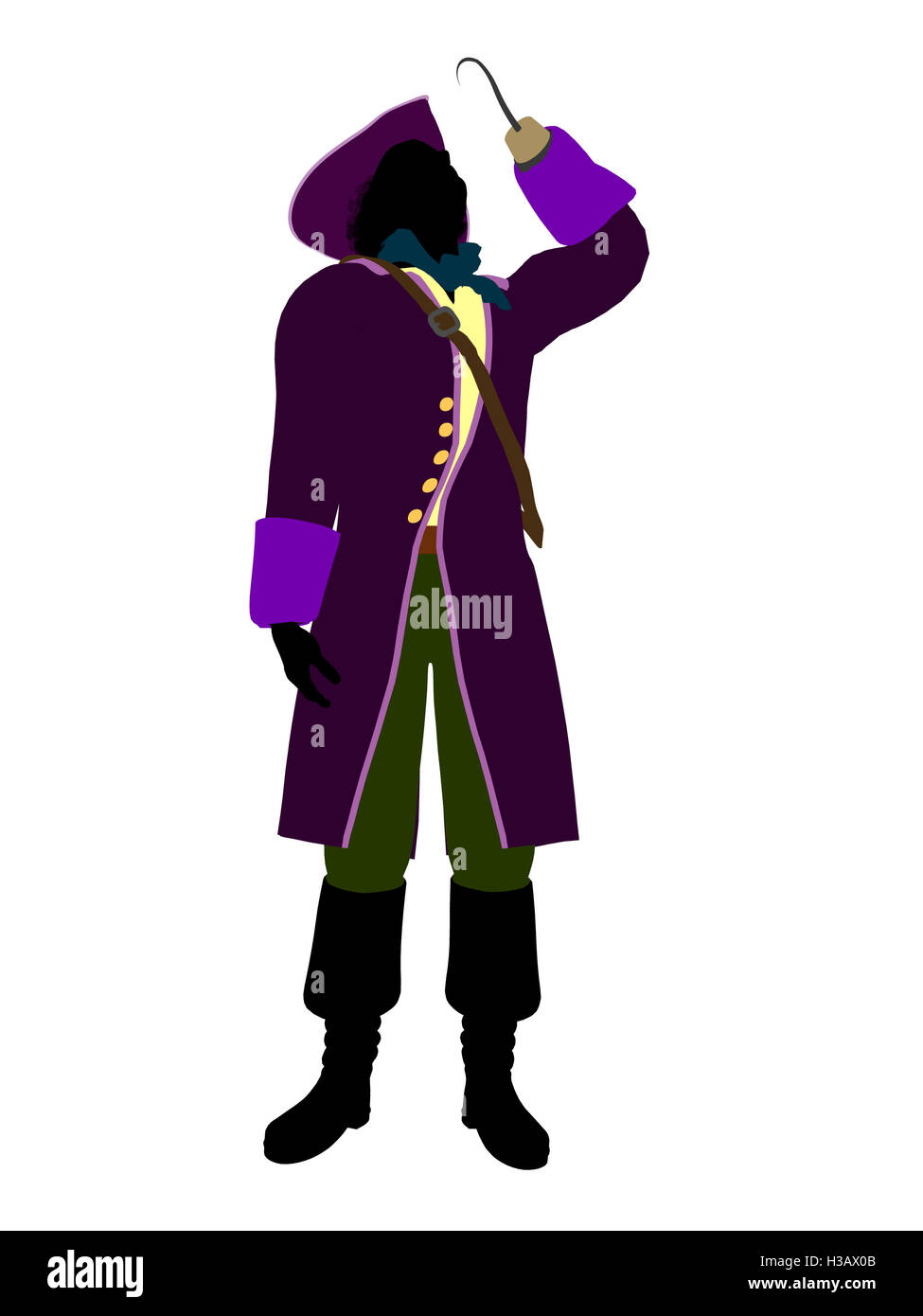 Captain hook silhouette illustration hi-res stock photography and