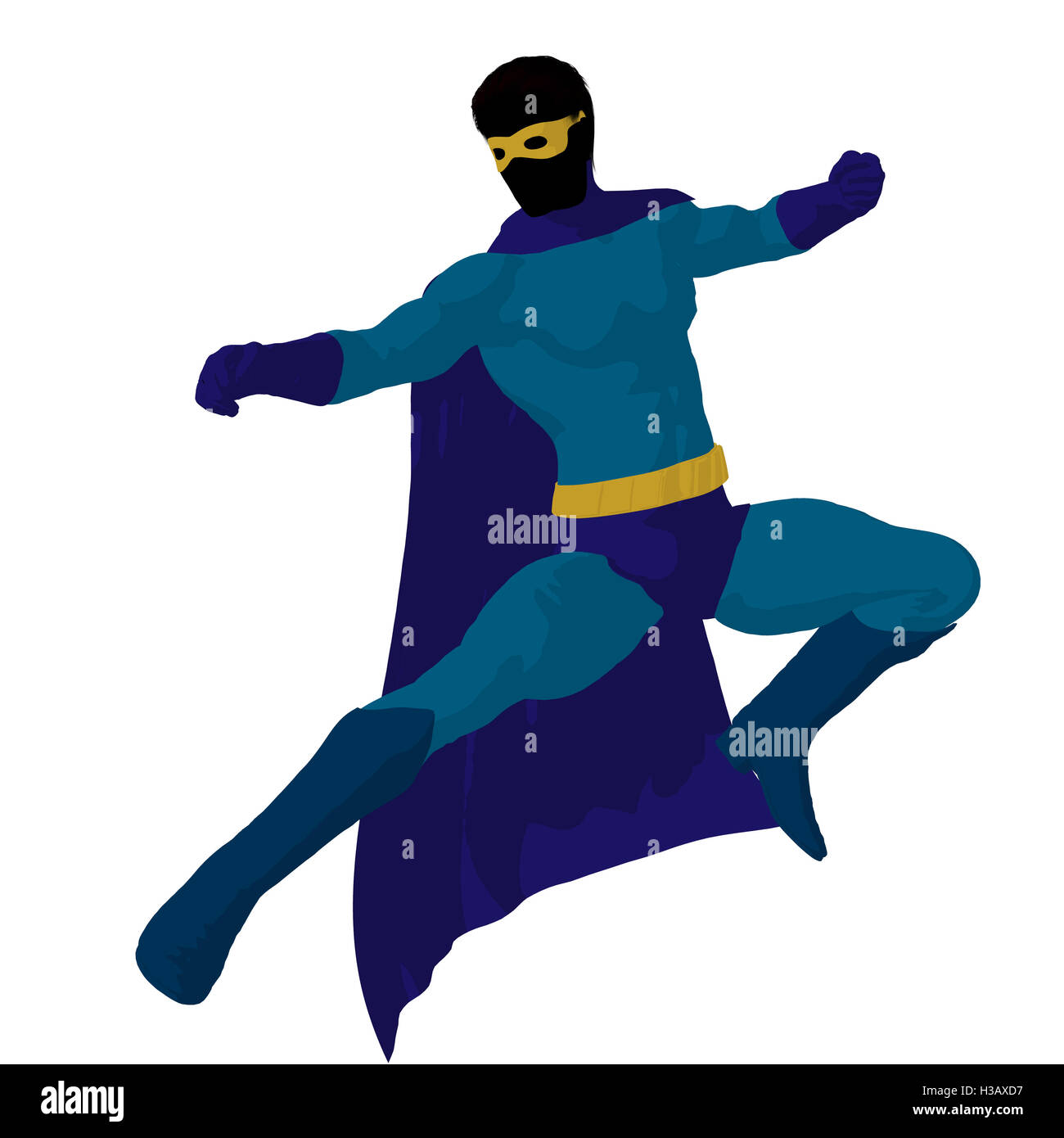 Super Hero Illustration Silhouette Stock Photo