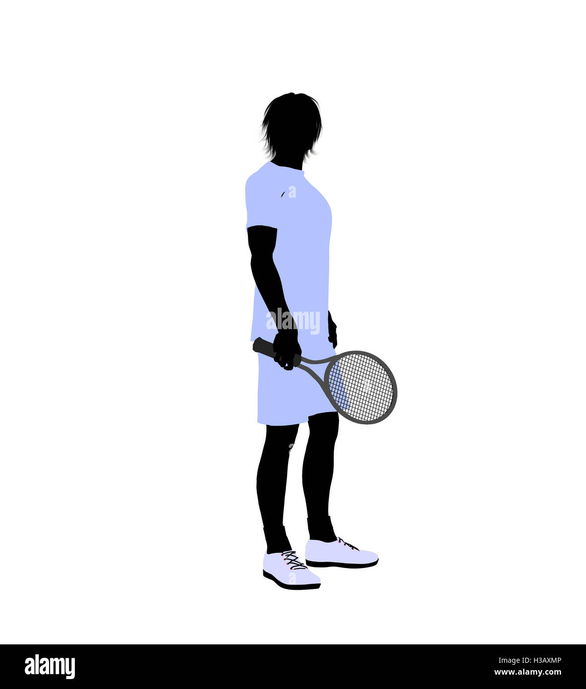 Male Tennis Player Illustration Silhouette Stock Photo Alamy