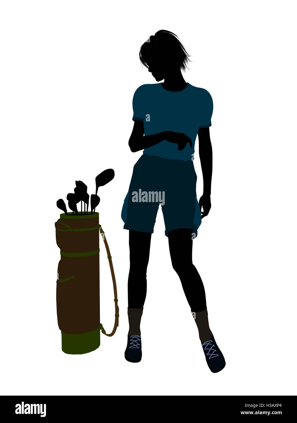 Female Golf Player Illustration Silhouette Stock Photo - Alamy