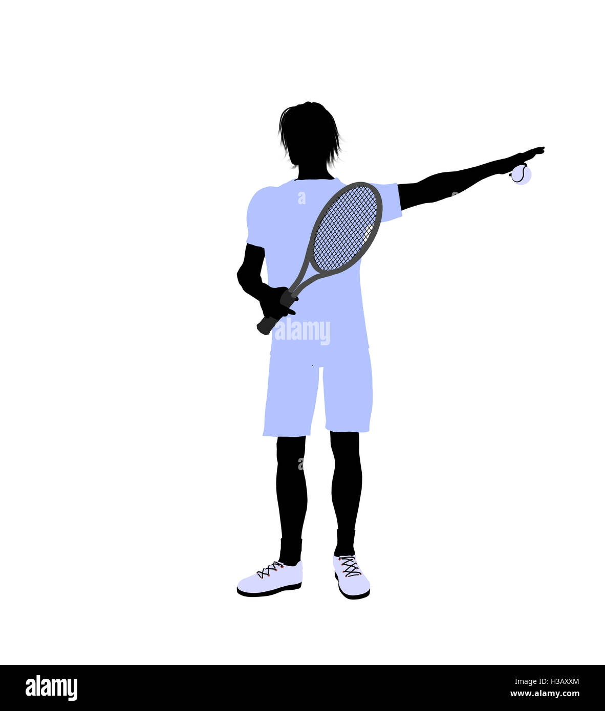 Male Tennis Player Illustration Silhouette Stock Photo Alamy