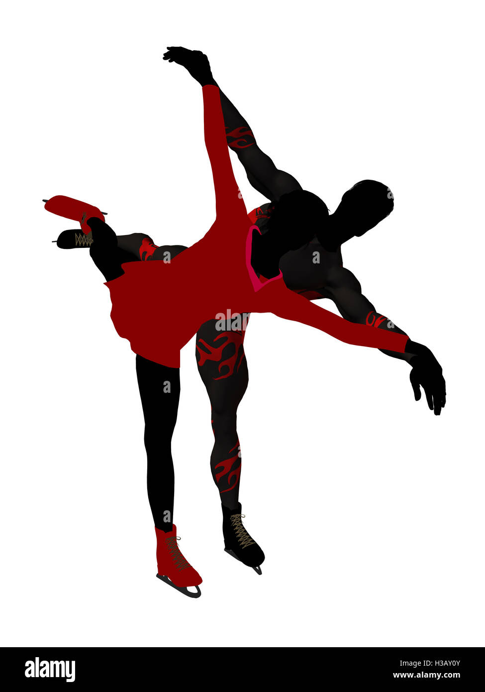 Couple ice skating silhouette hi-res stock photography and images - Alamy
