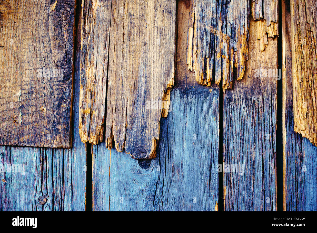 Rough weathered wood texture, obsolete wooden planks Stock Photo