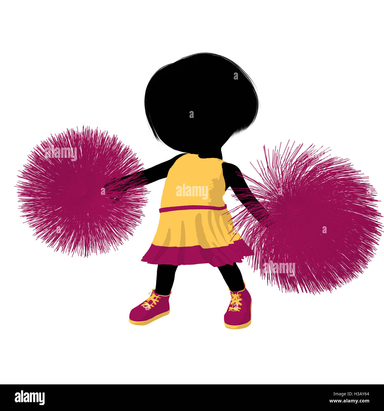 Little Cheer Girl Illustration Silhouette Stock Photo