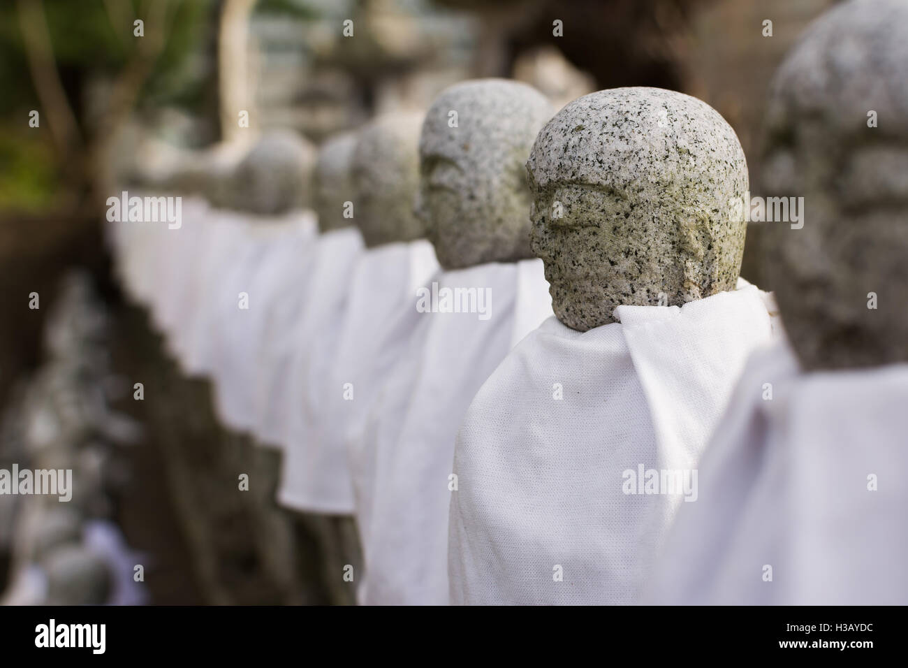Japanese stone statue Ksitigarbha Bodhisattva Stock Photo Alamy
