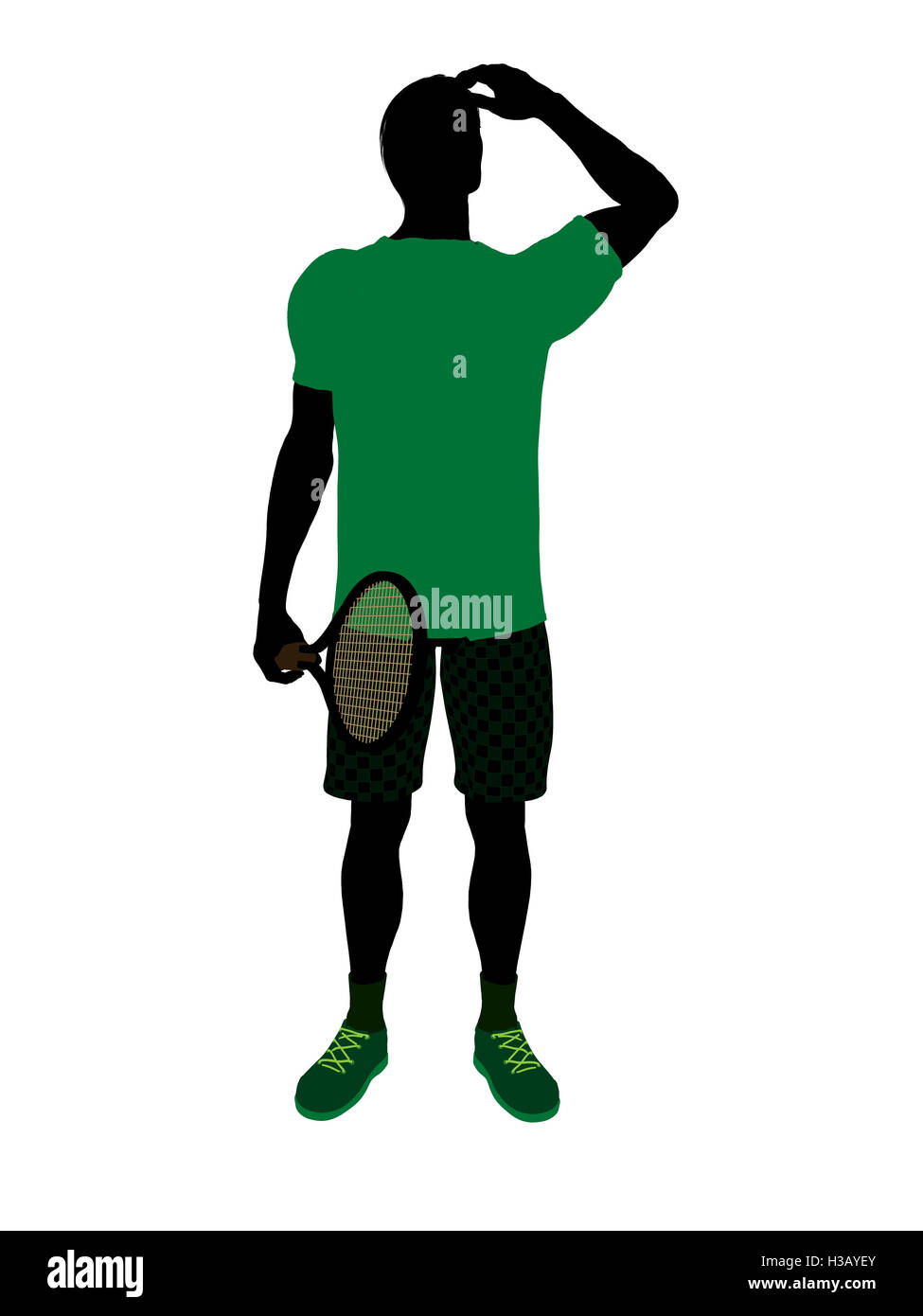 Male Tennis Player Illustration Silhouette Stock Photo Alamy