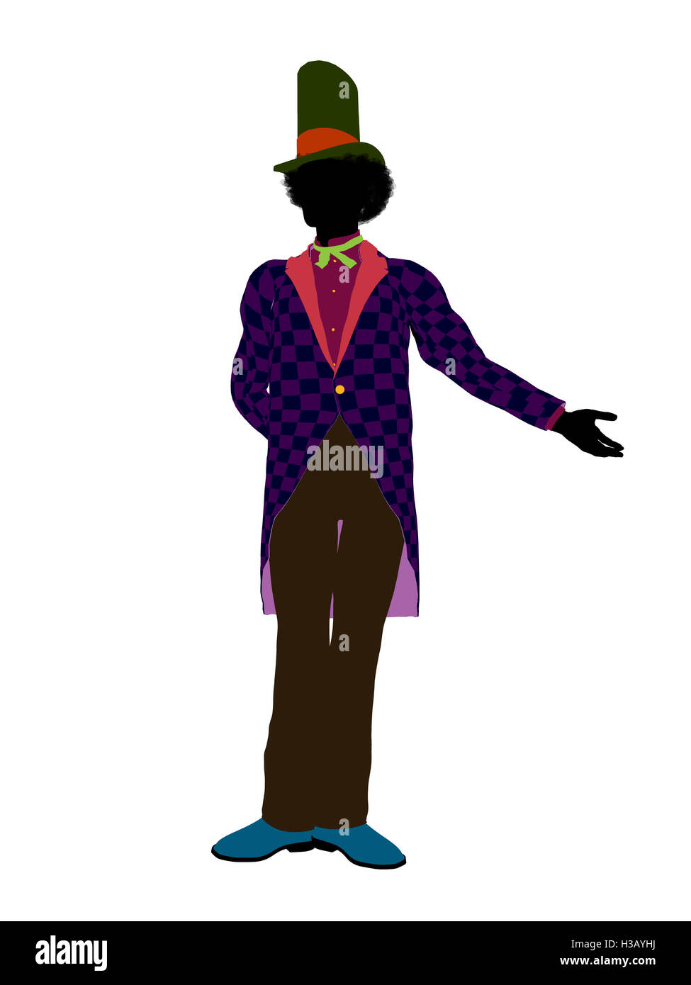 MadHatter Silhouette Illustration Stock Photo - Alamy