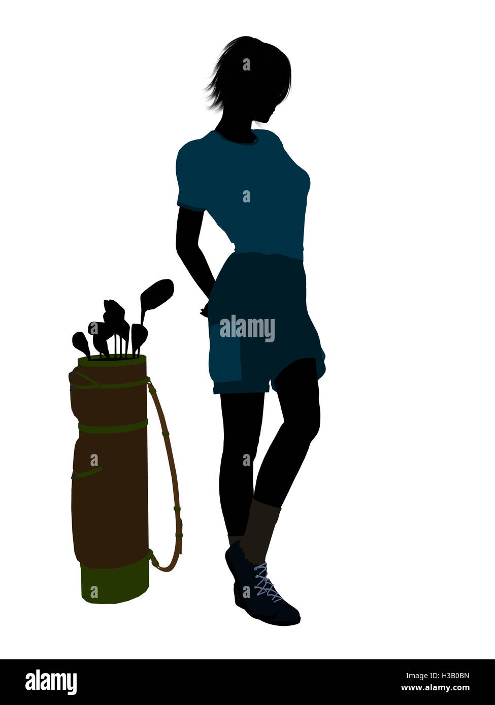 Female Golf Player Illustration Silhouette Stock Photo - Alamy