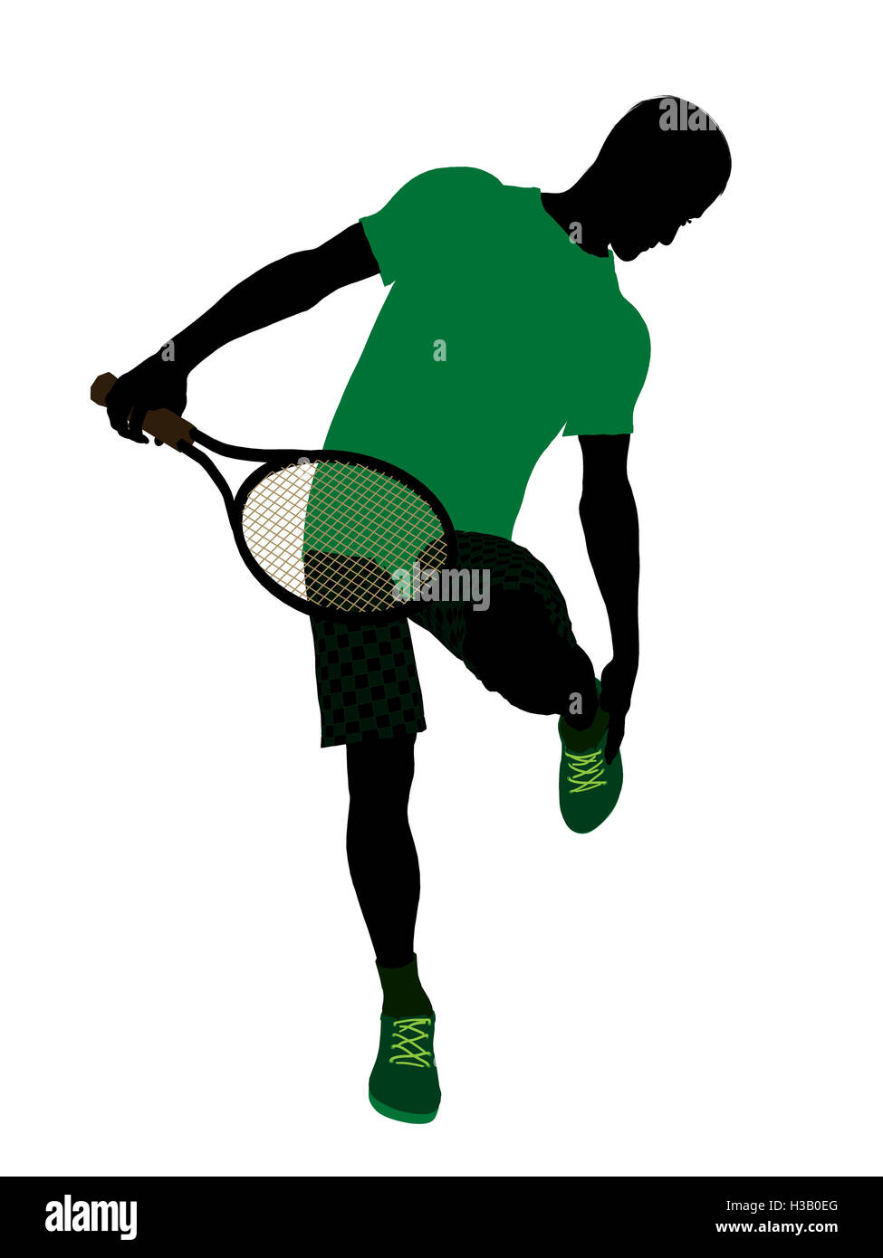 Male Tennis Player Illustration Silhouette Stock Photo Alamy