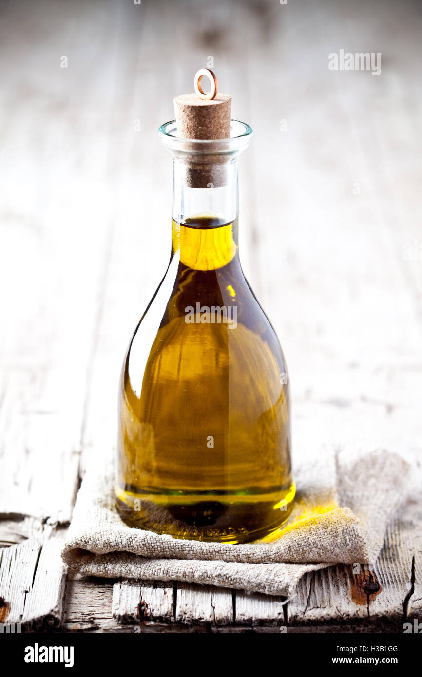 fresh olive oil in bottle Stock Photo Alamy