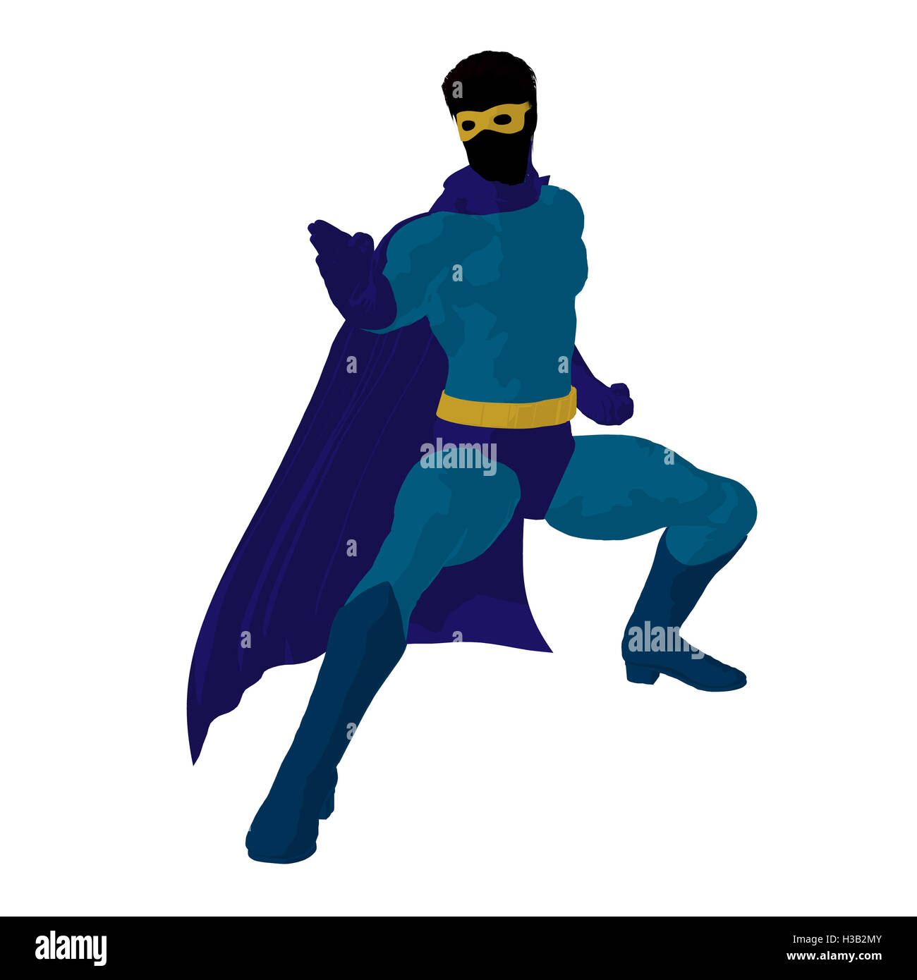 Super Hero Illustration Silhouette Stock Photo