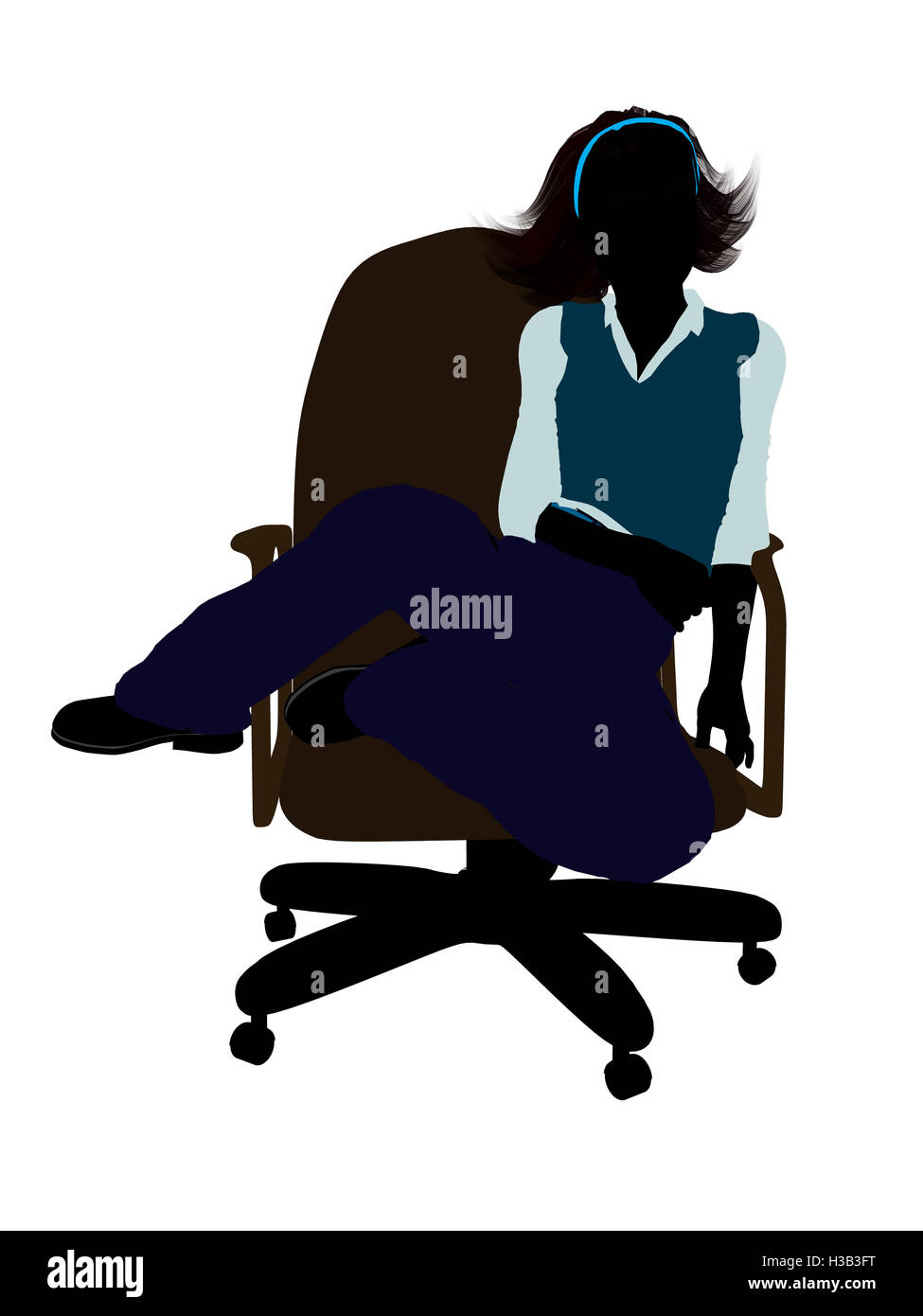 School Girl Sitting On A Chair Silhouette Stock Photo - Alamy