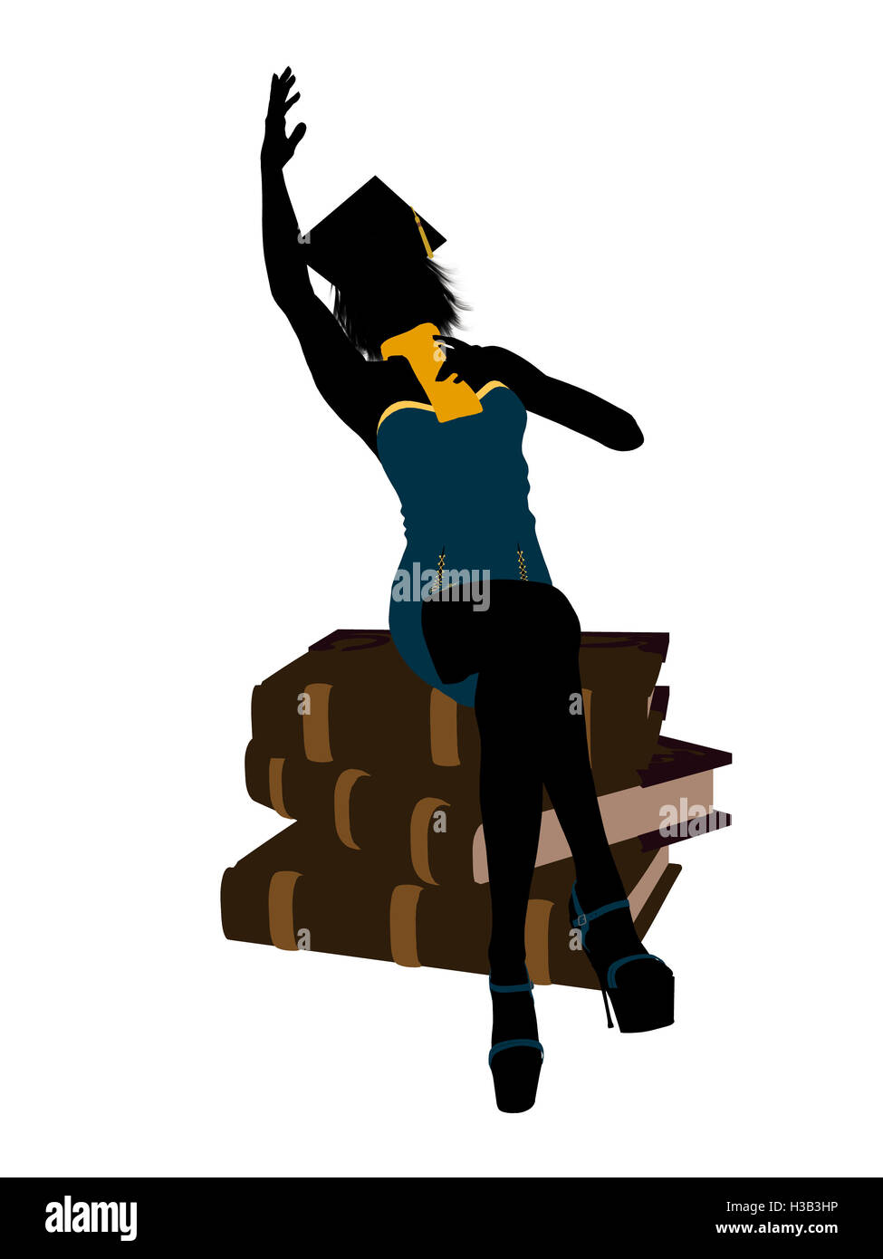 Silhouette of graduate growing up. Baby girl young woman Stock Vector Image  & Art - Alamy