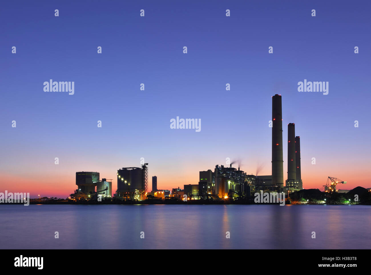 Power plant at night Stock Photo - Alamy