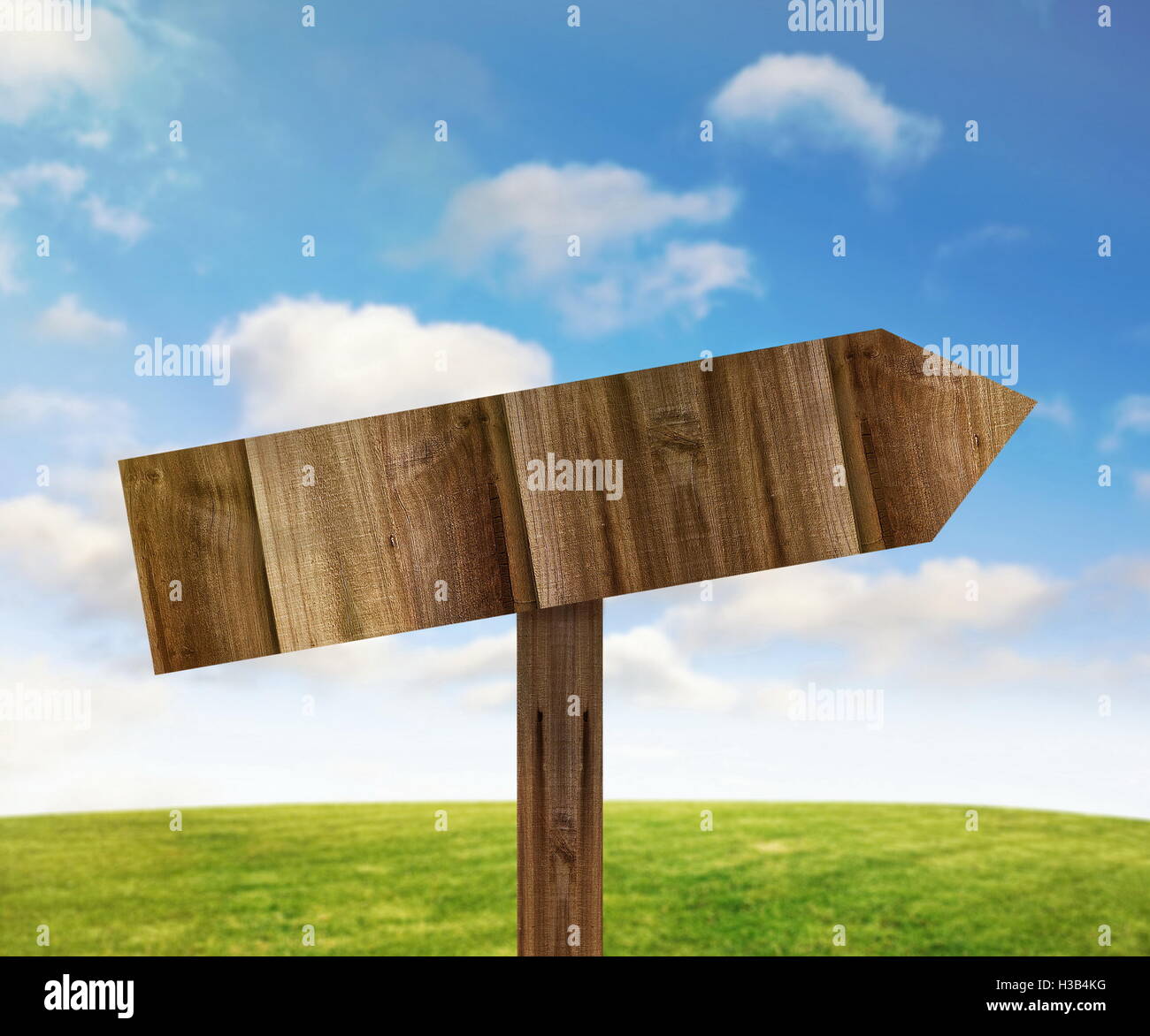 wooden direction sign on nature background Stock Photo - Alamy