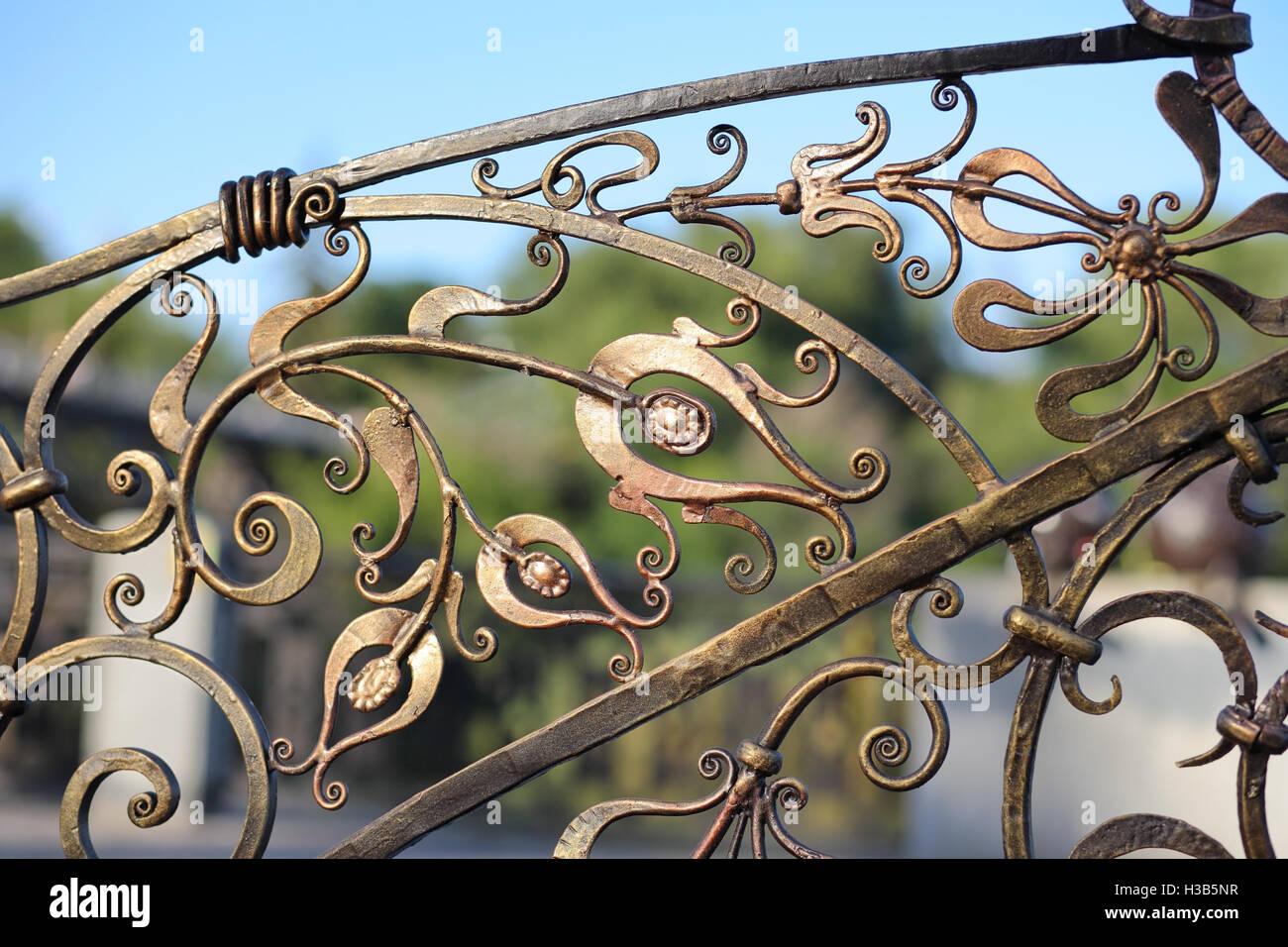 Patterned Fence Forged patterned fence close-up Stock Photo - Alamy
