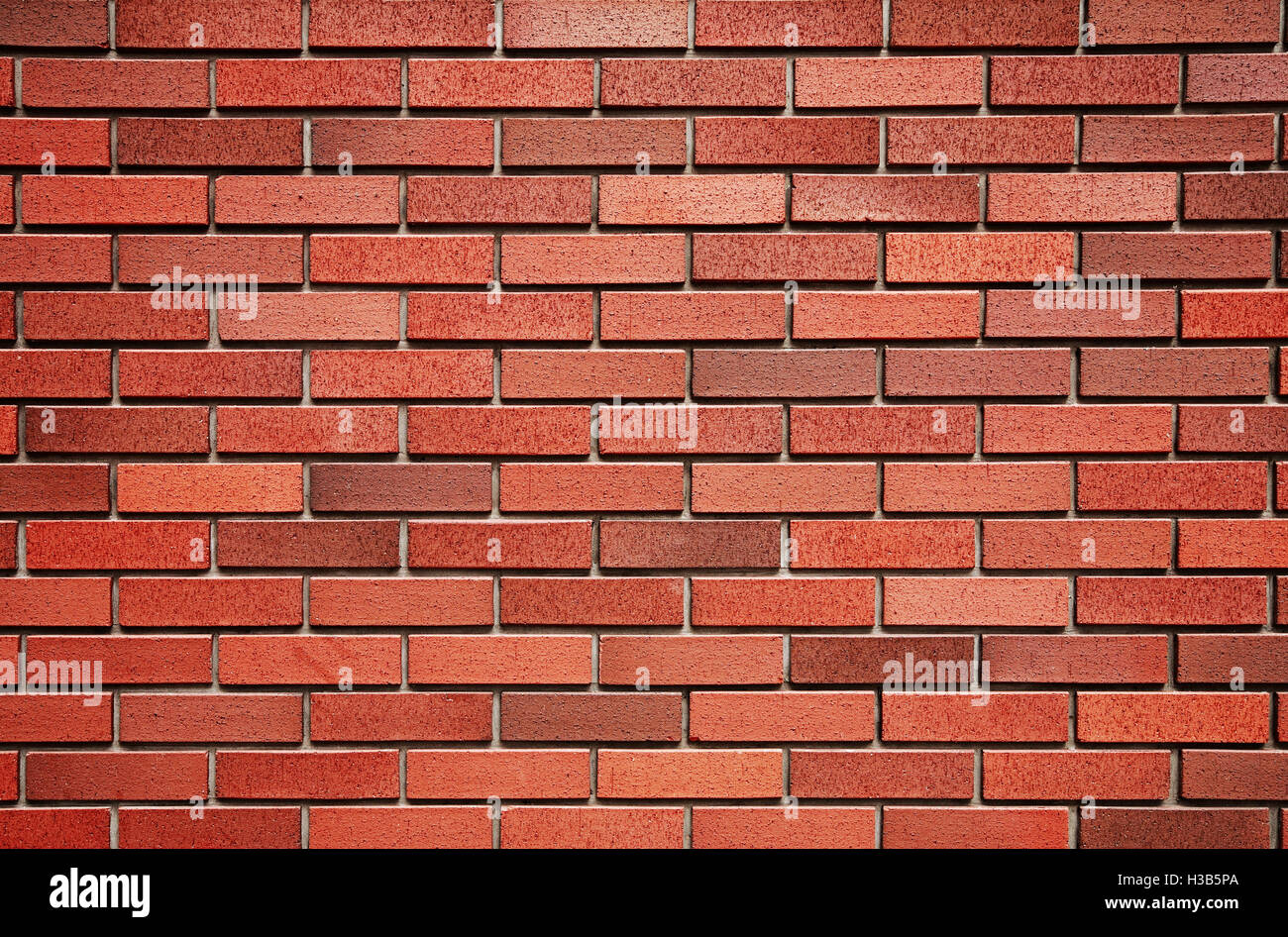 Brick wall. New red brick wall close Stock Photo