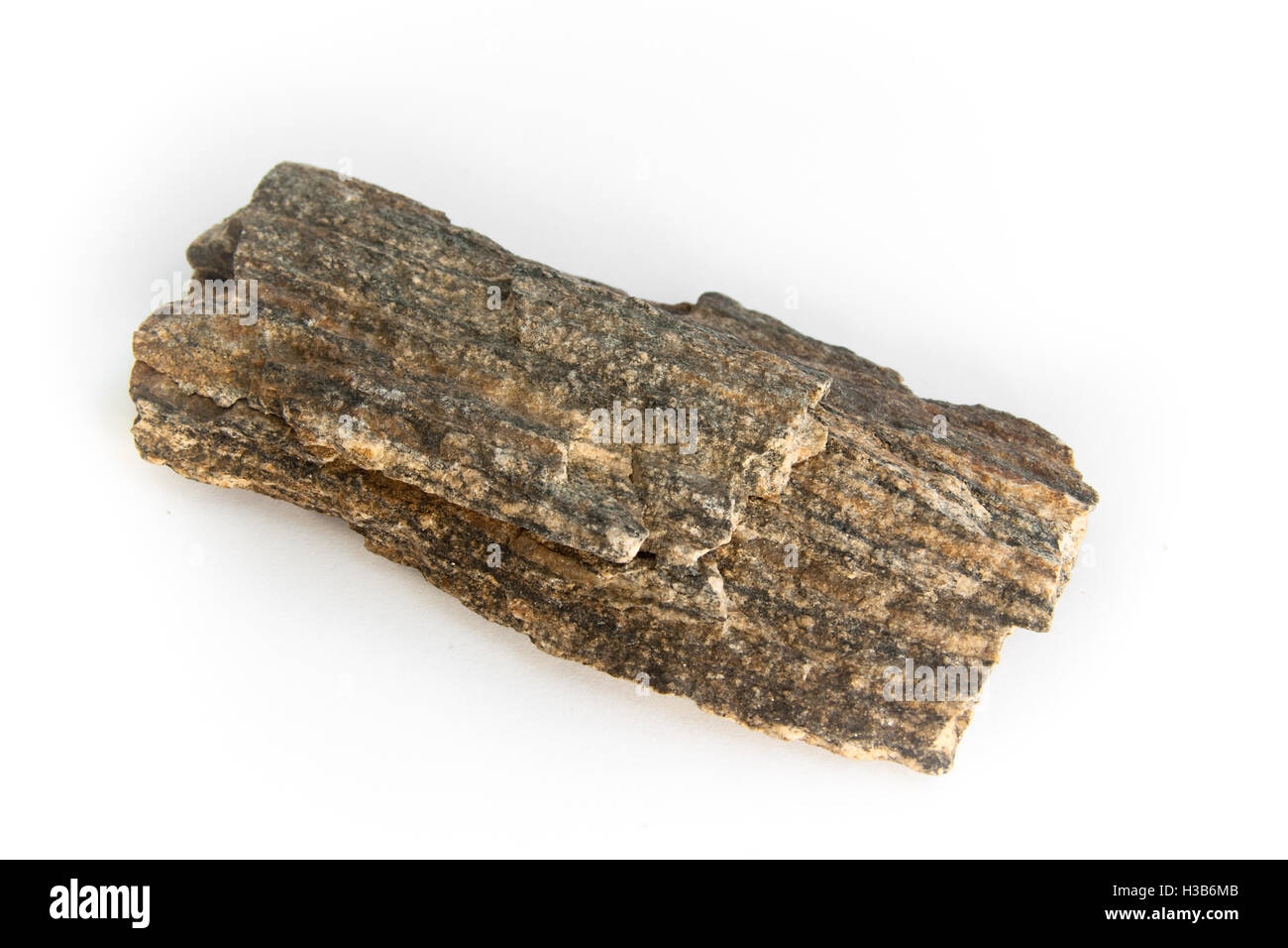 macro of slate, a fine-grained, foliated, homogeneous metamorphic rock Stock Photo