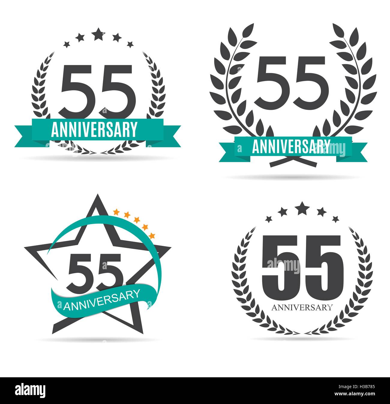 Template Logo 55 Years Anniversary Vector Illustration Stock Vector
