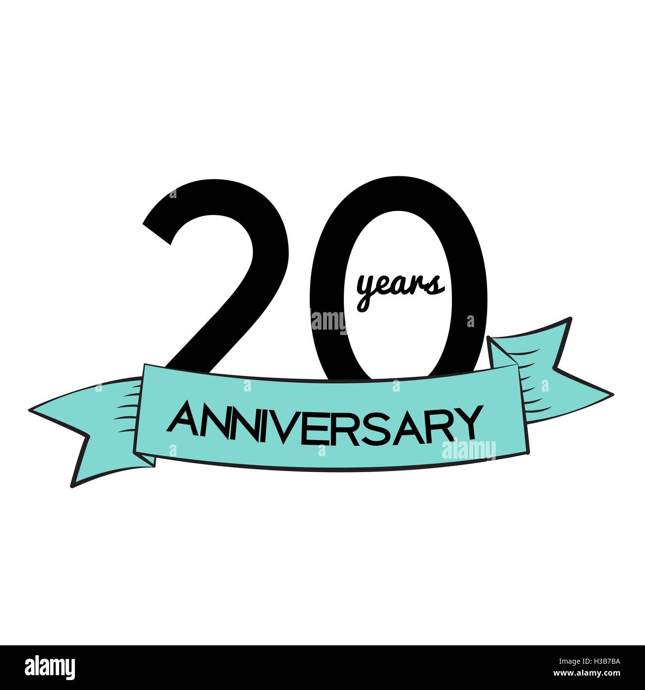 Template Logo 20 Years Anniversary Vector Illustration Stock Vector