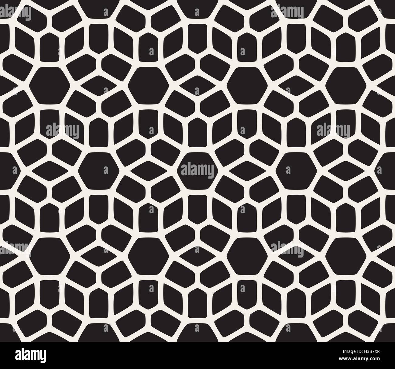 Vector Seamless Black and White Rounded Lace Pattern Stock Vector Image ...