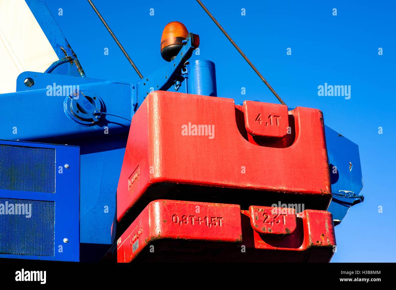 Mobile Crane Involved in City Redevelopment Construction Works Stock Photo