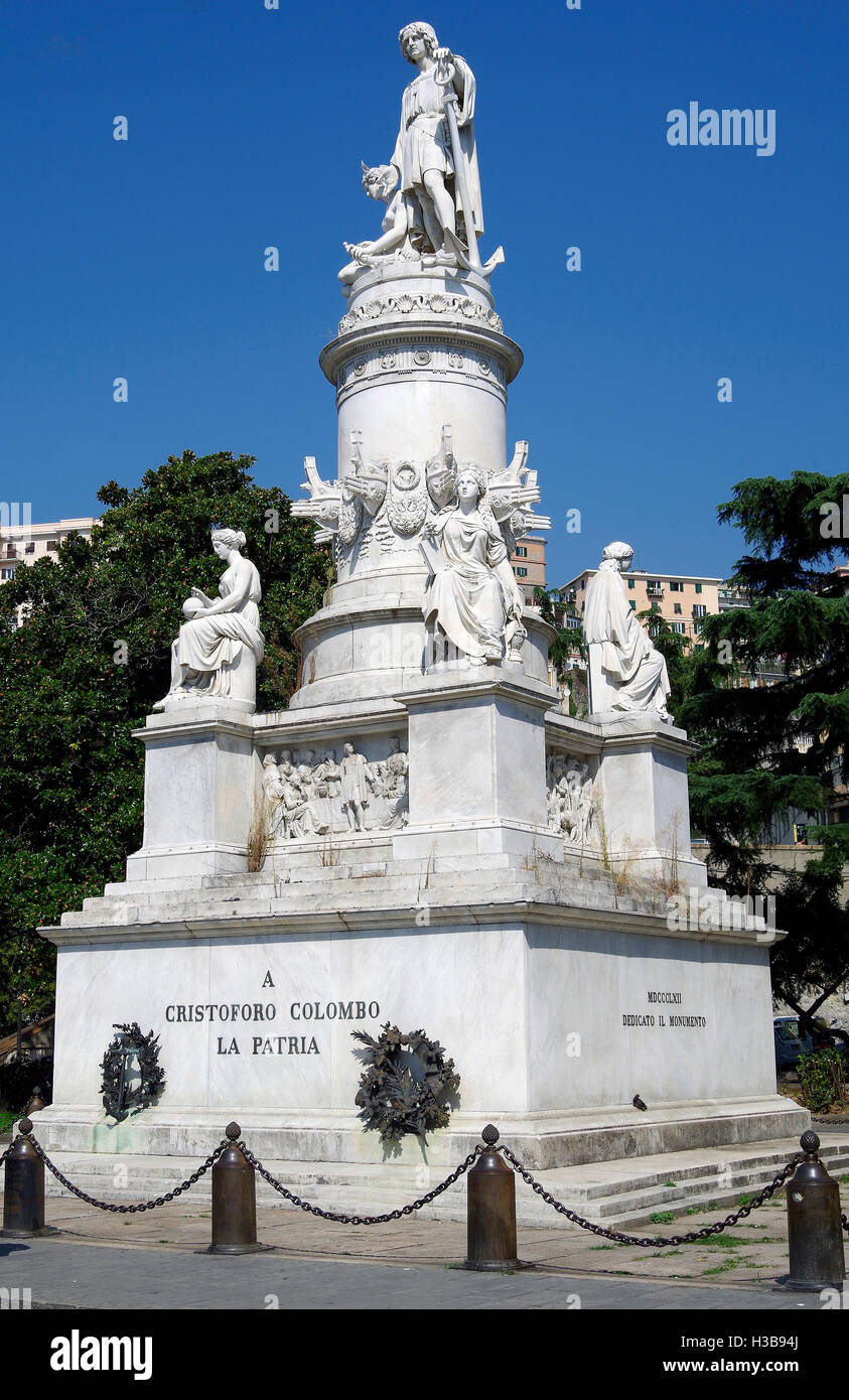 Genoa, Italy, Statue of Christopher Columbus Stock Photo Alamy